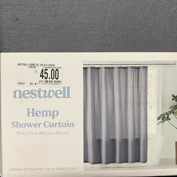 Hemp shower curtain by Nestwell, Size 72”x72” - Picture 1 of 4